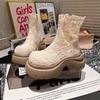 Martin boots female ins super fire thick sole lace mesh fairy wind summer cool boots hollow breathable small short boots