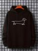 Men'S Casual Hoodie - Featuring a Fun Dachshund Print, Kangaroo Pocket & Adjustable Drawstring Hoo