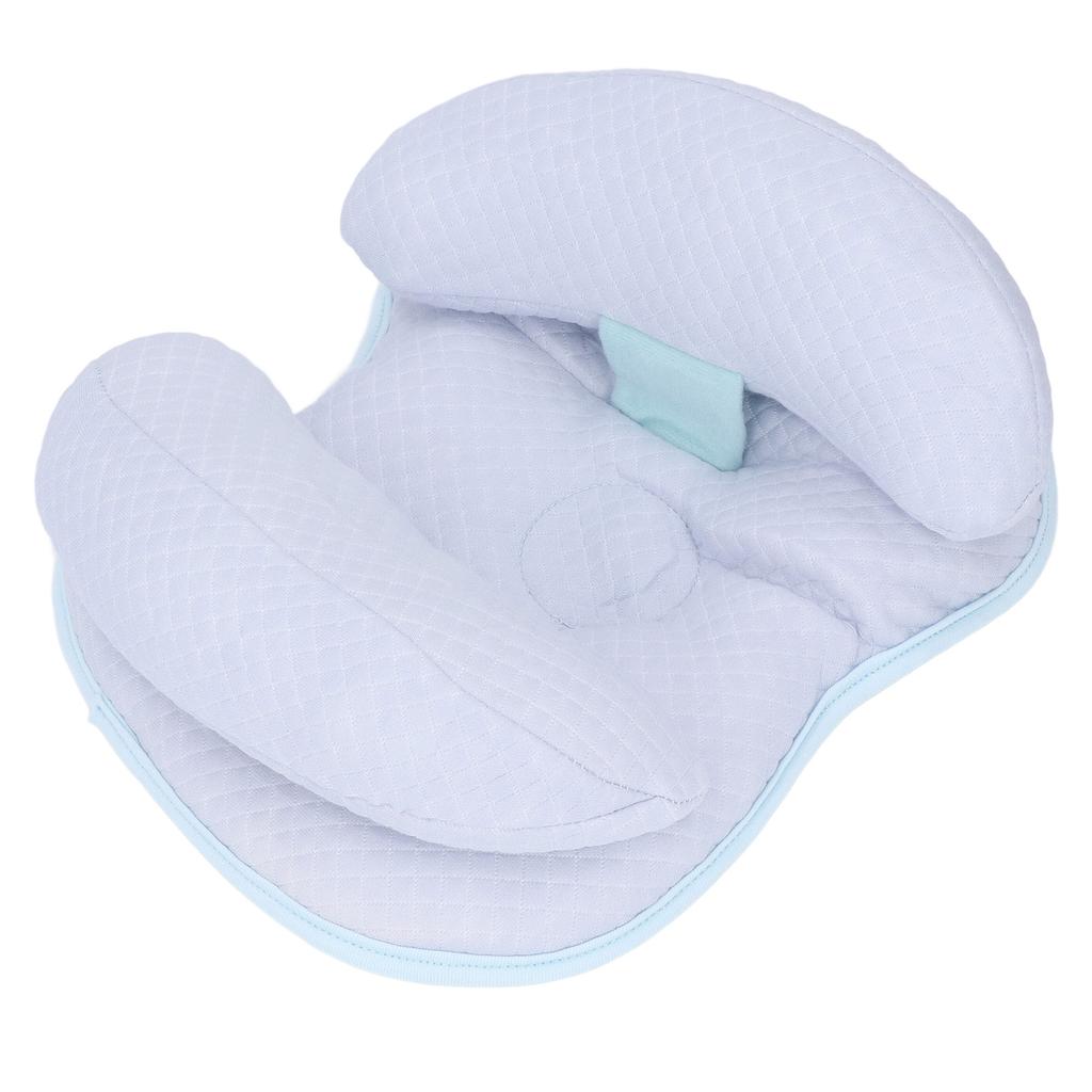 Baby Head Neck Support Pillow Prevent Flat Head Adjustable Breathable Infant Travel Pillow Blue