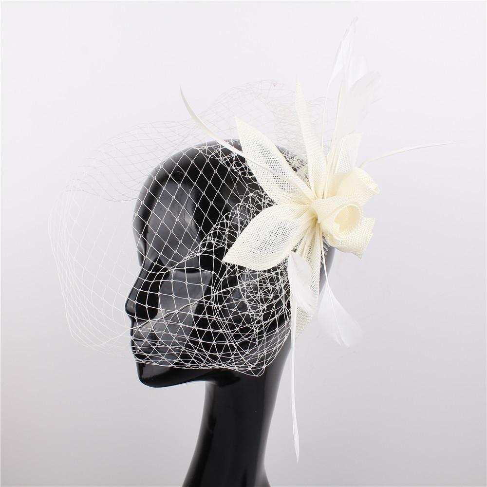 

European And American New Headgear Black Rice White Imitation Hemp Yarn Head Flower Cover Mesh Yarn Hair Accessories Handmade Mesh Hair Comb