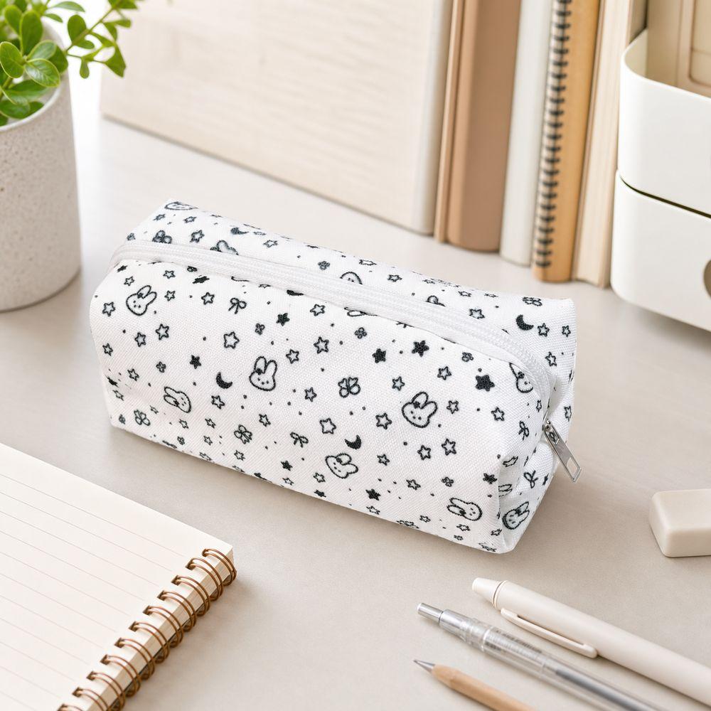 Zipper Closure Pen Pouch Cartoon Bunny Pencil Pouch Cute Zipper Pencil Case School Supplies