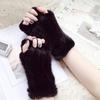 Real Mink Fur Gloves Winter Women's Half Finger Fur Gloves Thickened Handmade Mink Fur Gloves Lady Outdoor Warm Fur Gloves