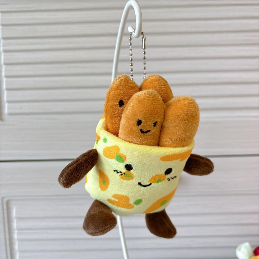Separable Xi'an Roujiamo Keychain Pendant Creative Plush Doll Velvet Bun Couple Schoolbag Pendant