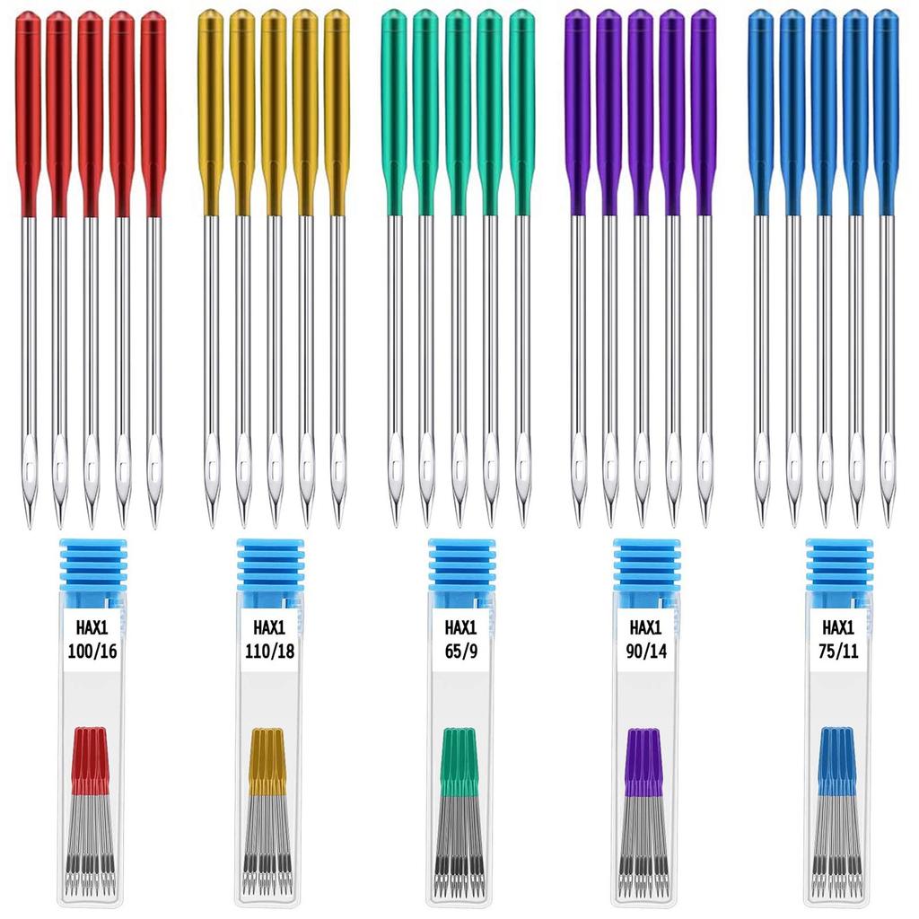 Aghi Universali per Macchina da Cucire 50 Pezzi Set di Aghi per Macchina da Cucire Compatibile Con Singer Brother Janome Varmax Misure 65/9 75/11