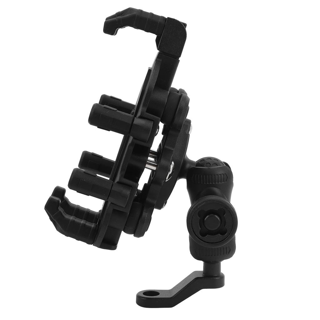 Motorcycle Phone Mount with Safety Lock Shock Absorption 360 Degree Rotation Adjustable Rearview Mirror Phone Holder