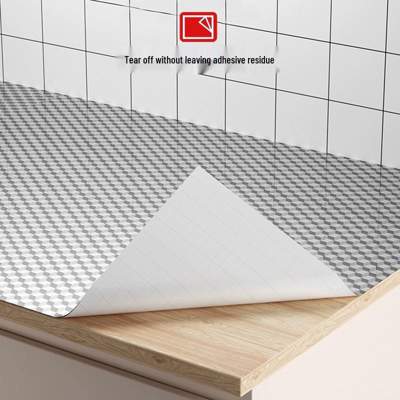 Kitchen & Wardrobe Waterproof Self-Adhesive Liner - Anti-Oil, Moisture-Proof, Aluminum Foil for Cabinets & Drawers