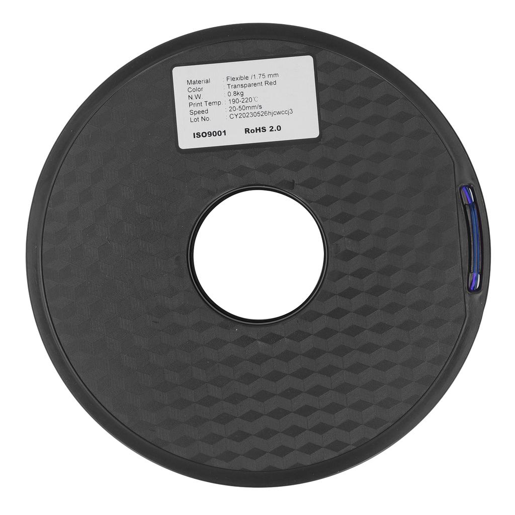 Filamento TPU 1.75mm 1KG Paquete Libre de Atascos Flexible para Consumibles de Impresora 3D FDM Azul Transparente