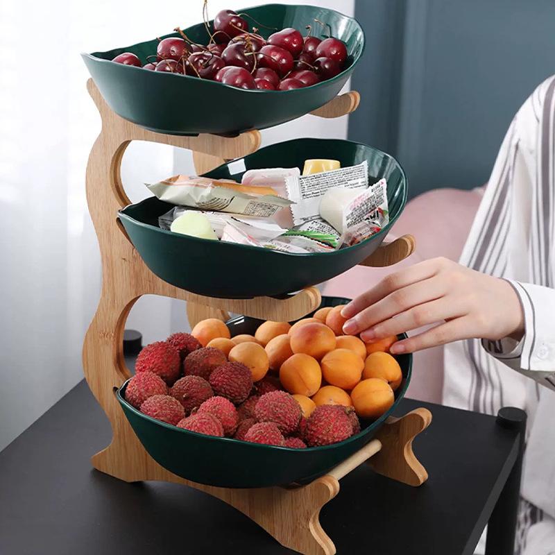 Fruit Plate Household Living Room Coffee Table Light Luxury Plastic Tray Storage Fruit Dessert Table Snack Display Rack