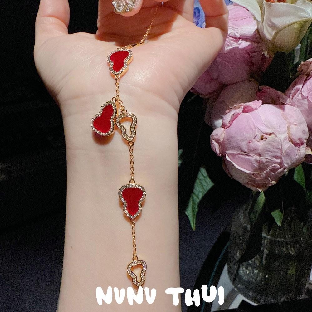 Gilt Fulu Powder Fritillary Gourd Fulu Gemstone Bracelet Haute Couture Jewelry Natural White Crystal Flower Ball Flower God Bracelet