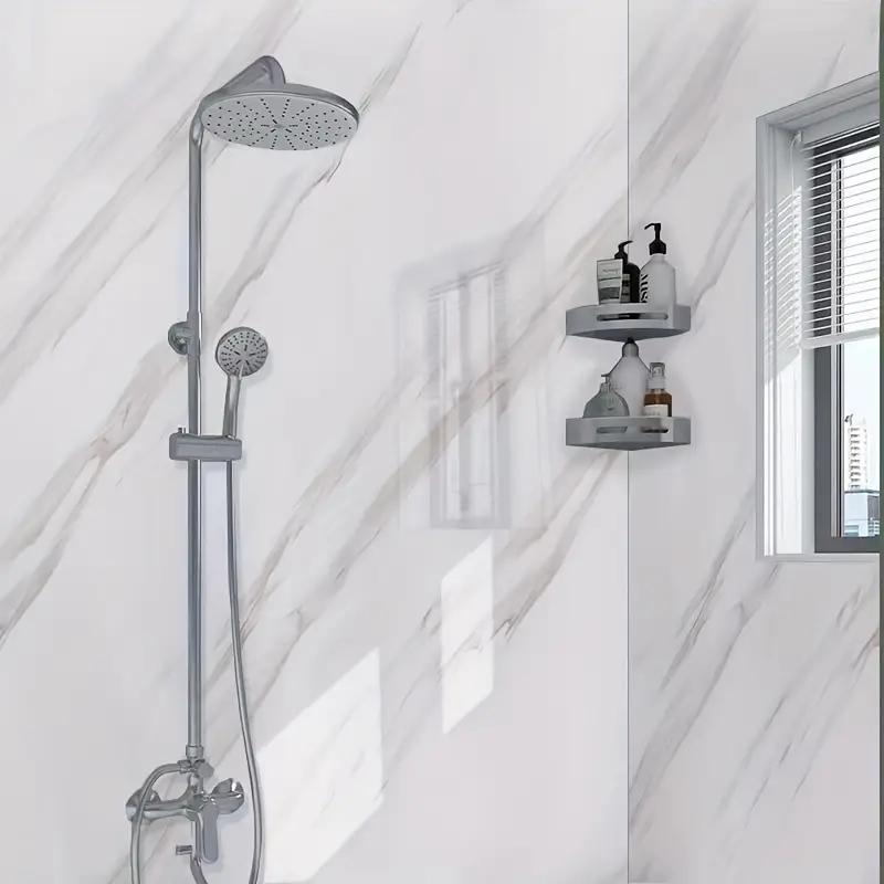 1 Roll Self-adhesive Bathroom Stickers Kitchen Wallpaper Marble Jazz White Adhesive Film Waterproof And Grease-proof Wall Sticke