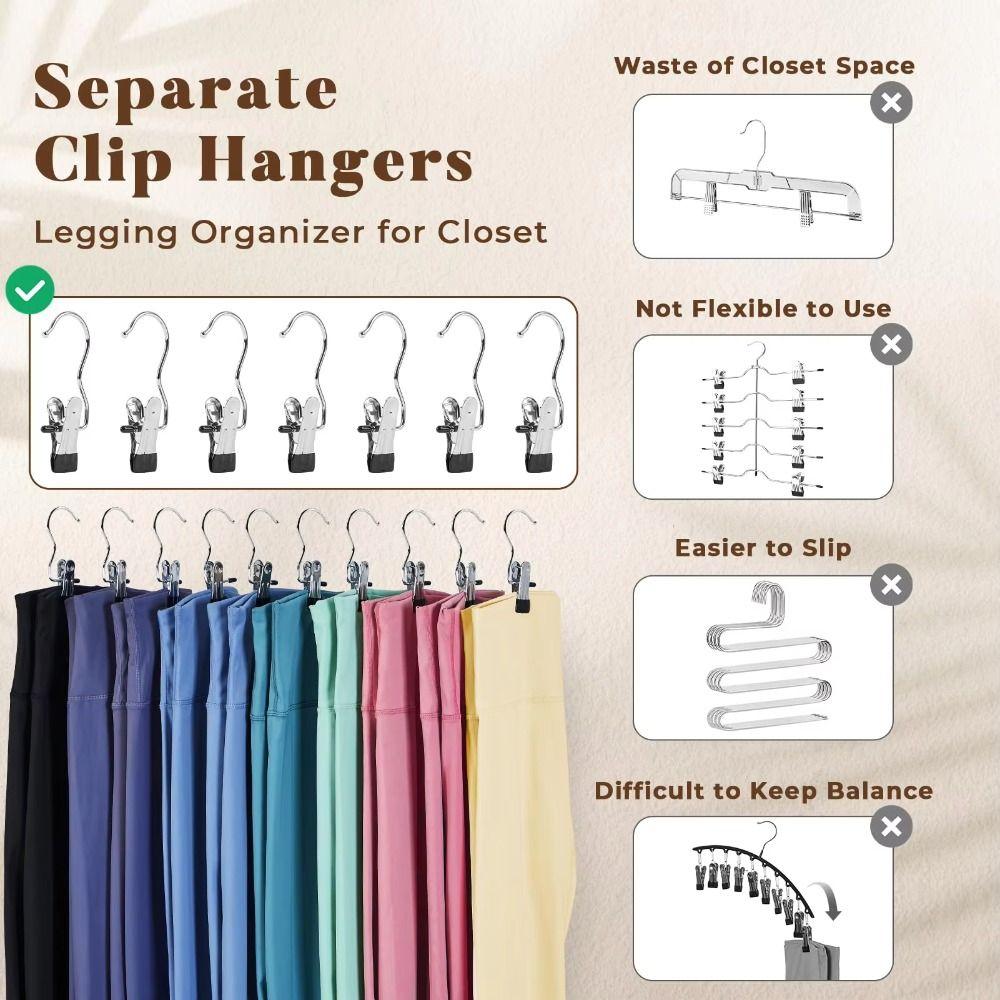 30Pcs Portable Closet Clothespins Stainless Steel Laundry Clothes Pegs With Hook  Leggings