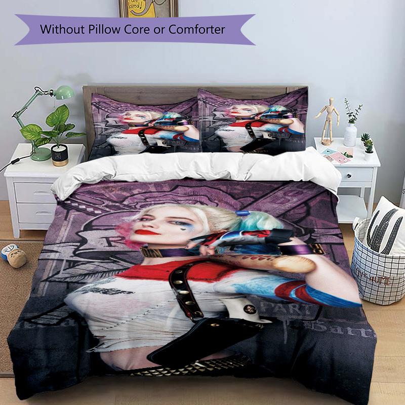 Harley Quinn'S Bold Style Print 3Pcs Bedding Setduvet Cover With 2 Bedropillowcase Home Birthday Gift