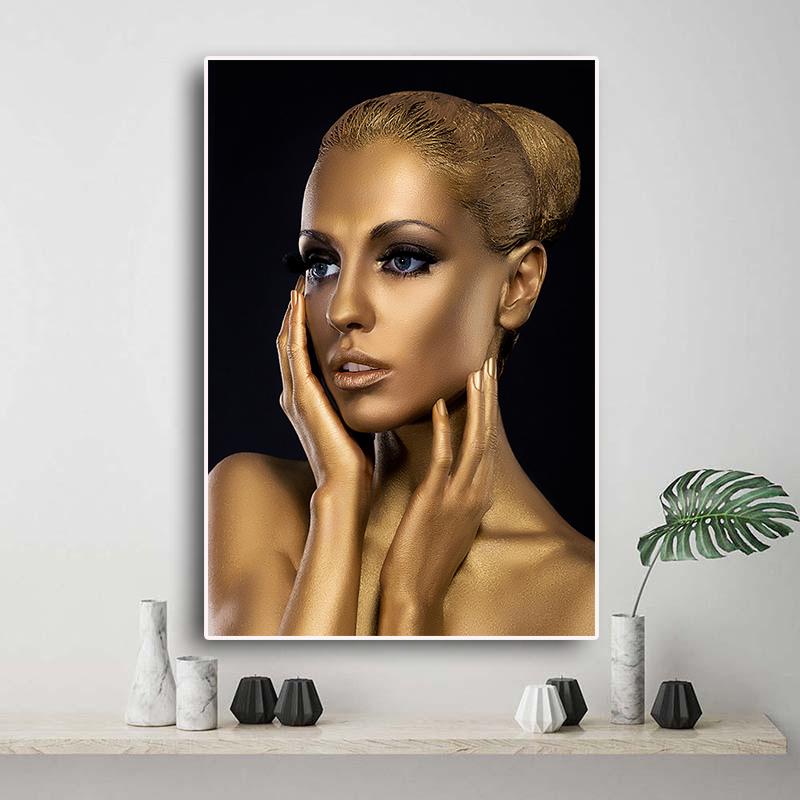 Modern Gold Nude Girl Posters and Prints Wall Pop Art Canvas Painting Nordic Picture Home Decoration for Living Room Decorative