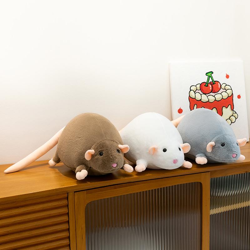 Adorable Realistic Mouse Plush Pillow Doll - Small, Huggable Gift for Girls