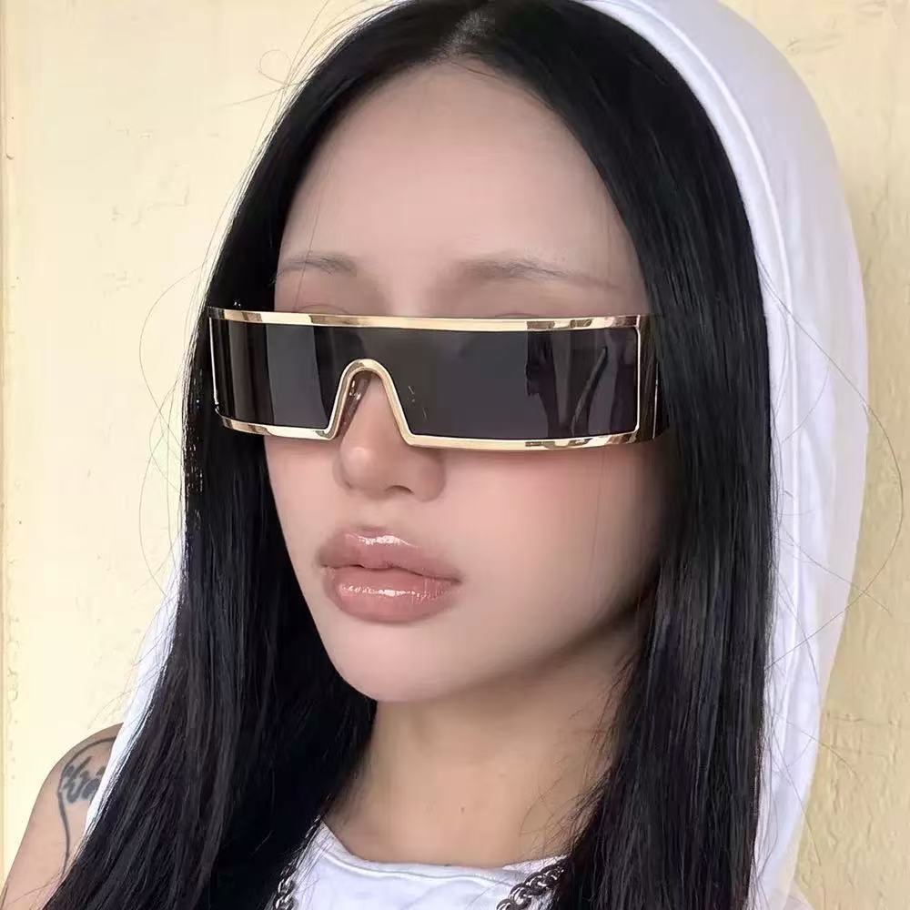 European and American one-piece sunglasses narrow frame outdoor glasses fashion design integrated future technology sunglasses