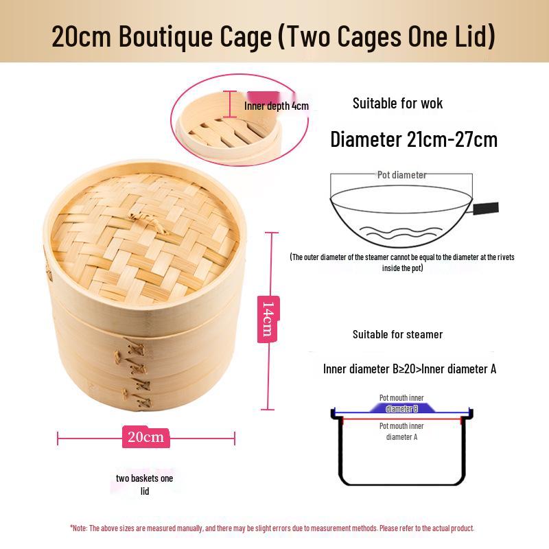 Mini Bamboo Xiao Long Bao Steamer with Steaming Grid for Dumplings
