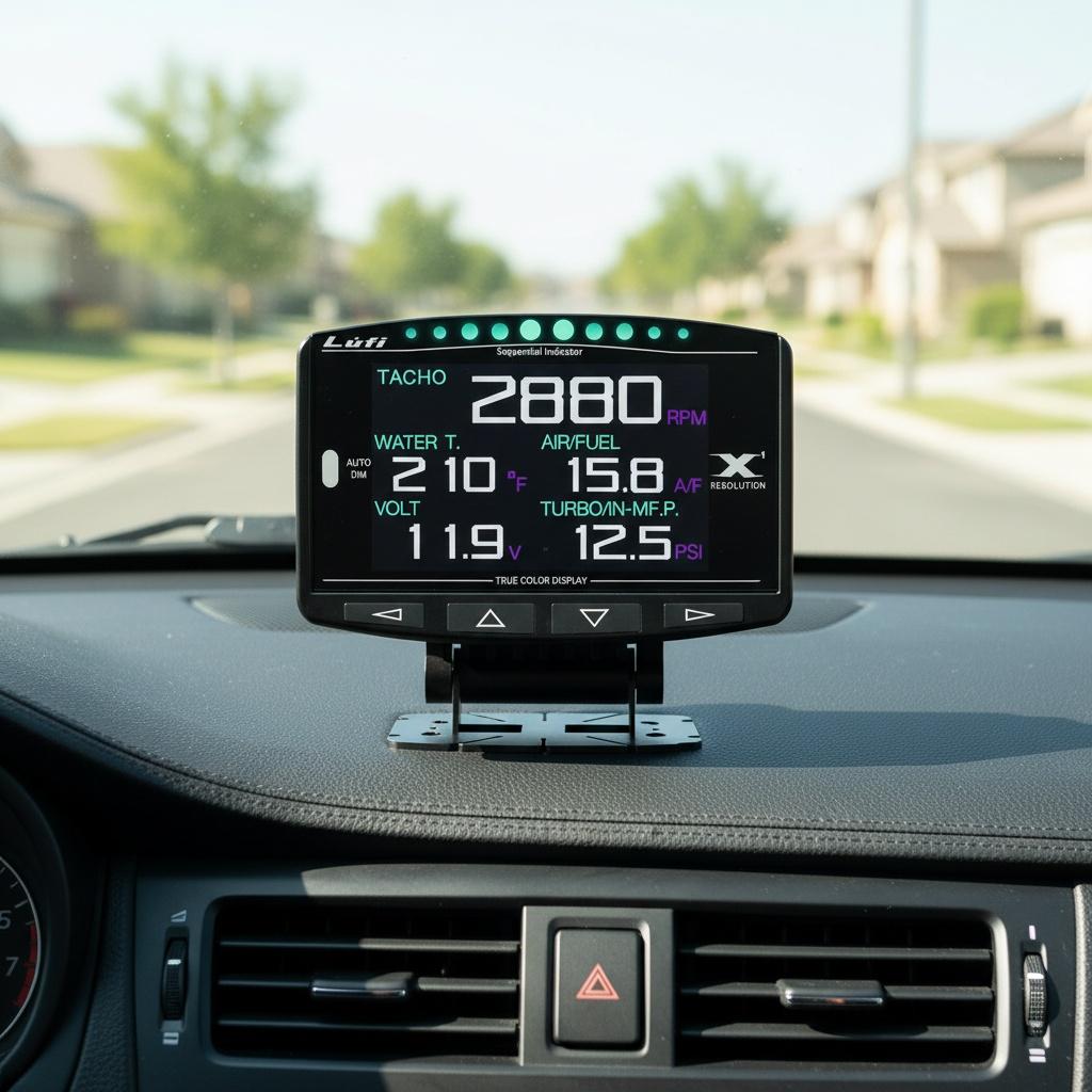 Car Smart OBD2 Auto Meter Speedometer Mini Digital Water Temperature Car Gauge OBD2 Monitor Lufi X1 HUD
