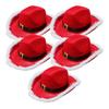 Cowboy Hat Christmas Themed White Furry Trim Soft Felt Material Jazz Top Hat Adjustable Red Tie Party Hat