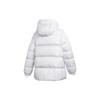Adidas Originals Down Jacket Double Logo Shiny Side Slit Warm Hooded Down Coat Women Jacket White GE0985