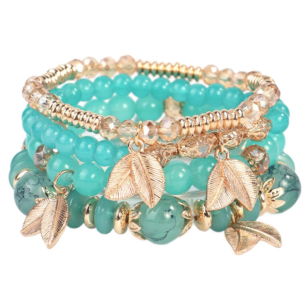 Bohemian Ethnic Wind Wing Pendant Multi-Layer Elastic Rope Beaded Bracelet Wing Pendant Bracelet