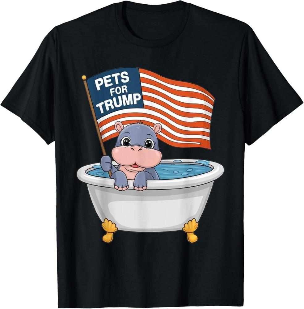 Cute Baby Pygmy Hippo Moo Deng pets for Trump T-Shirt Unisex T-Shirt M