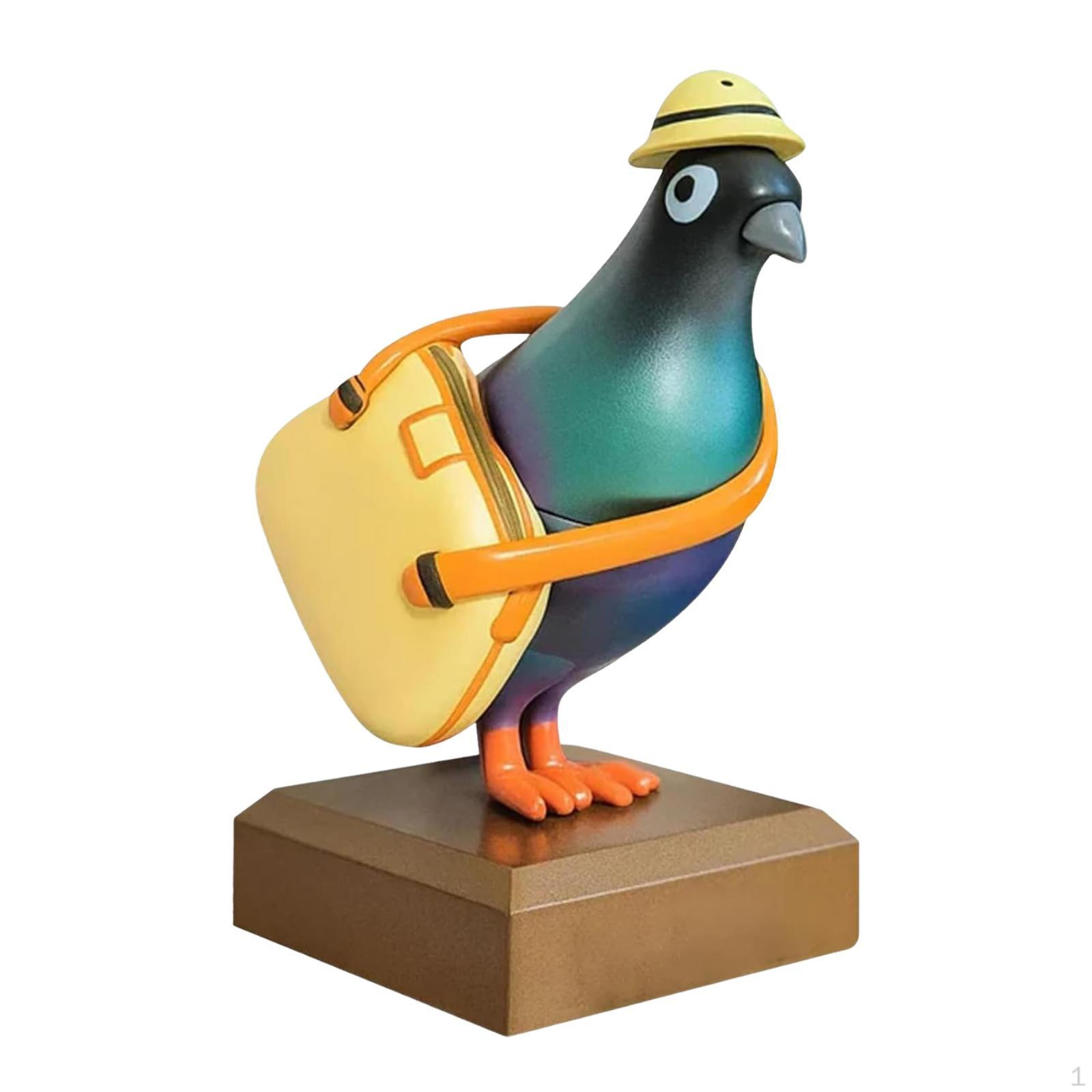 

Mini Office Pigeon Statue Art Sculpture Decorative Adorable Ornament Resin Figurine for Desk Cabinet