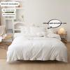 3pcs  100% Cotton Bedding Set Double Duvet Cover Set 220x240 Solid Twist Cotton King Size Bedding Set Quilt Cover Set