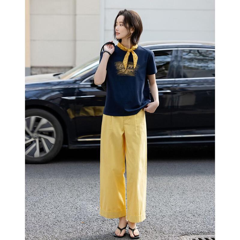 Demana Women's Cotton Blend Letter T-Shirt