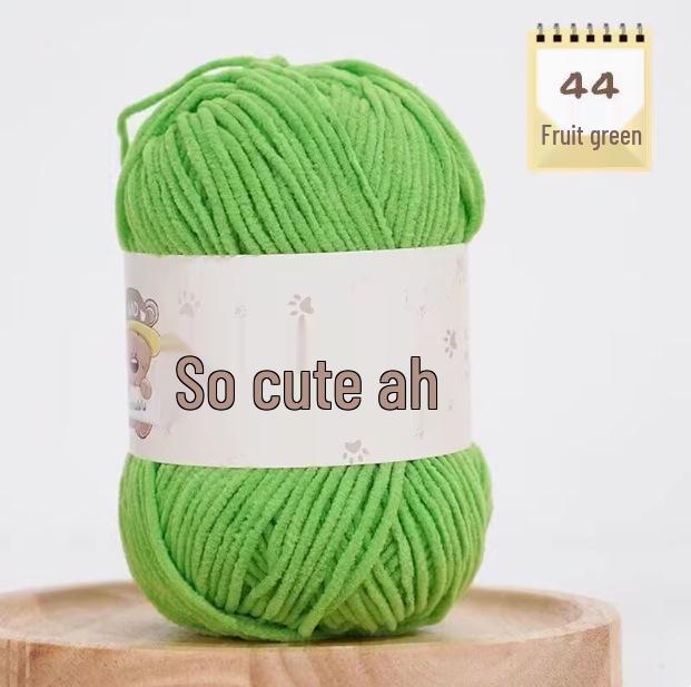 Süße matte Chenille-Wollkugel: Feines Eisstreifen-Garn für DIY-Häkelpuppen & Decken