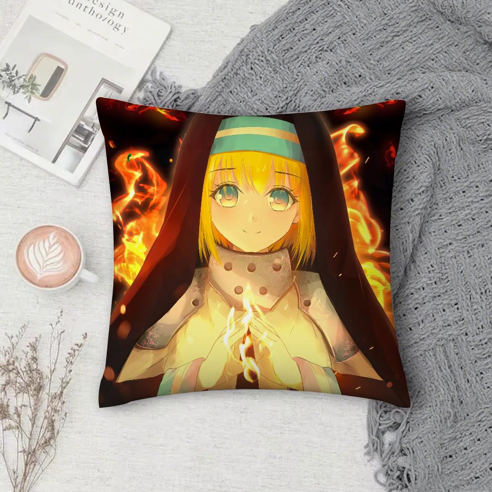 ANIME F-Fire COOL F-force Pillow Case Square Double-Sided Printing Short Plush Sofa Cushion Cover Bedroom Bedside Pillow