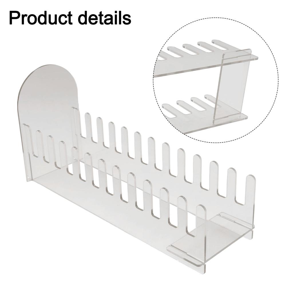 Clear and Black Acrylic 12 Position Card Display Stand with Sleek Modern Design for Greeting Cards and Postcards