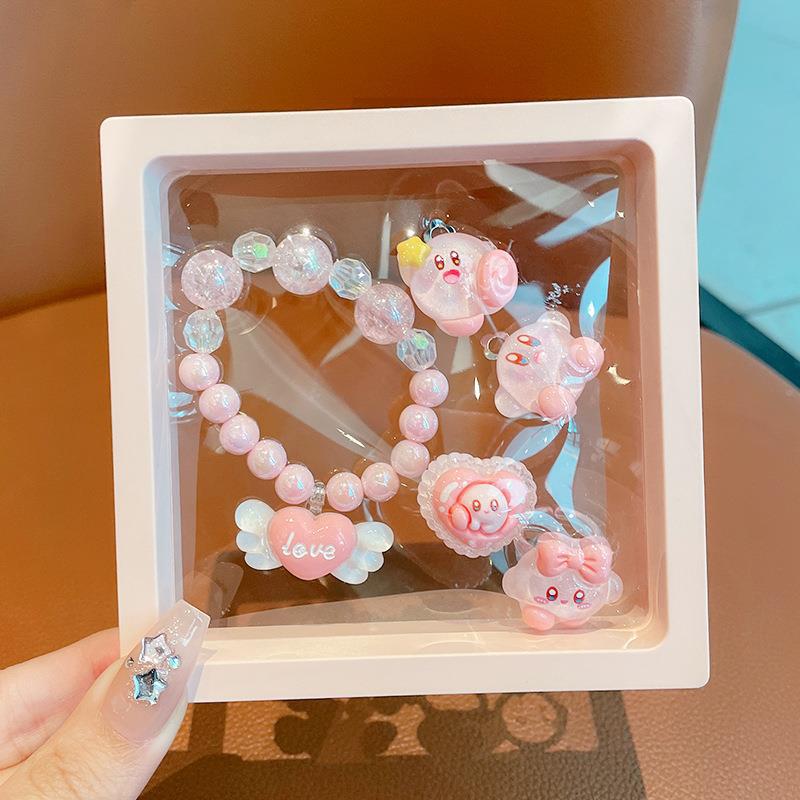Conjunto de Joias Kuromi 2025: Pulseira, Anel e Clipes de Orelha de Desenho Animado Fofos para Bebês