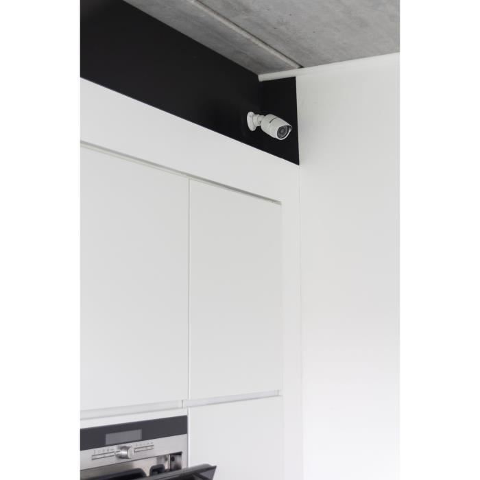 Kamera fałszywa - CHACON - Aluminium - Niebieska dioda LED - Biały