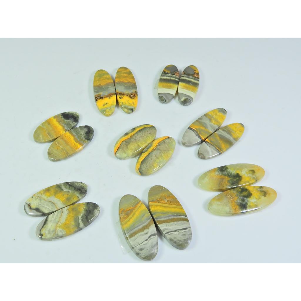 10X22-10X28MM Natürlicher Hummel-Jaspis Paar Ovaler Cabochon Edelstein 8er Los C-122