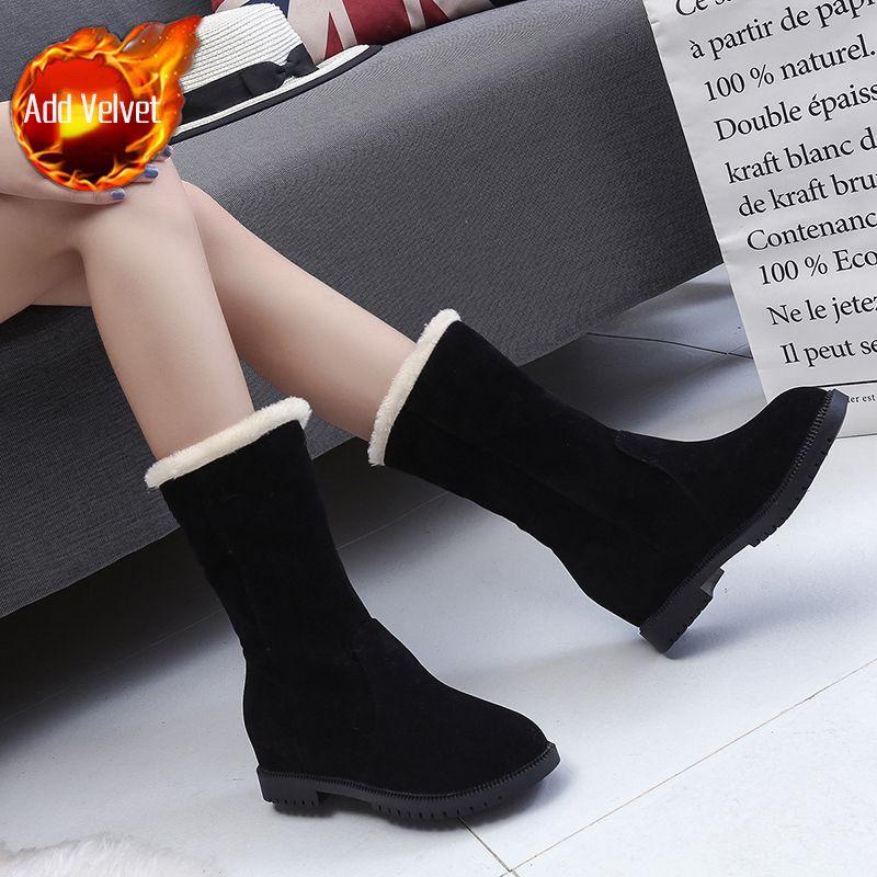 

Fashion Winter Round Toe Mid Calf Women s Snow Boots Plush Designer Luxury Boot Chic and Elegant Padded Comfortable Fashion Ladies Shoes 35