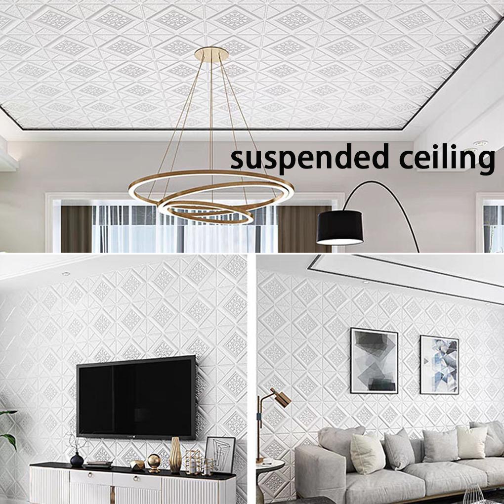 10pcs/set 3D Foam Wall Sticker Soft Pe Foam Tiles For Artistic Home Waterproof Self Wall Sticker