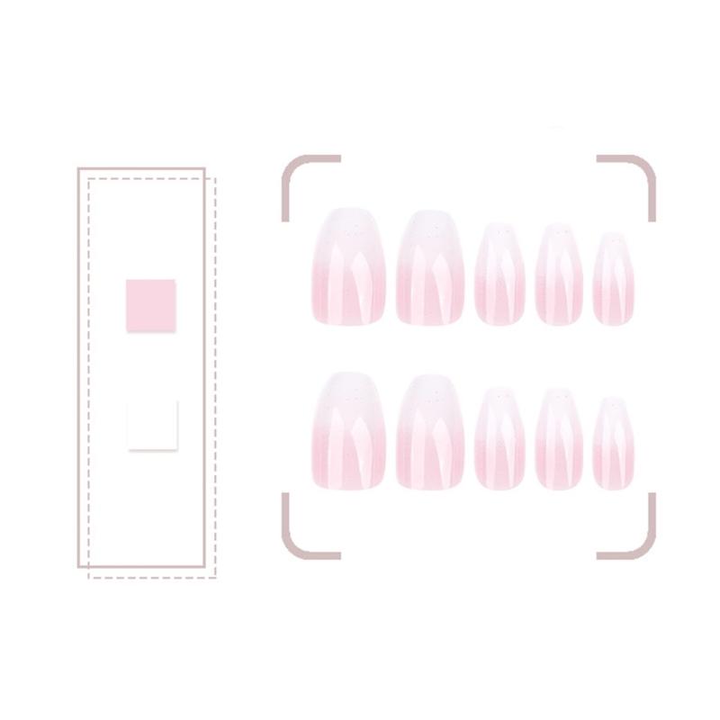 Unghii Presate Omber Scurte Pătrate Unghii False Vârf Francez Lucios Adezivi Stick pe Unghii Unghii Artificiale Cadouri