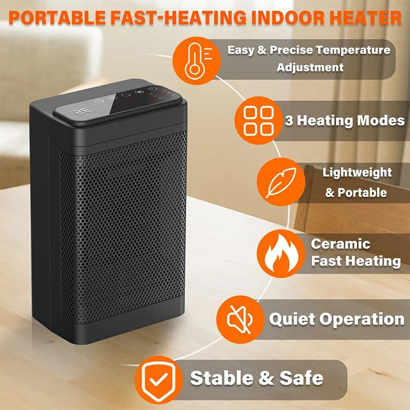 1500W Electric Heater Heater Fan Portable Fan Heater Constant Temperature Shake Head Remote Control House Warmer Machine