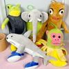 Shark Gorilla Frog Elephant Plush Toys Set Stuffed Animals for Kids Birthday Gift Home Decor Nursery Room Cute Animal Collection