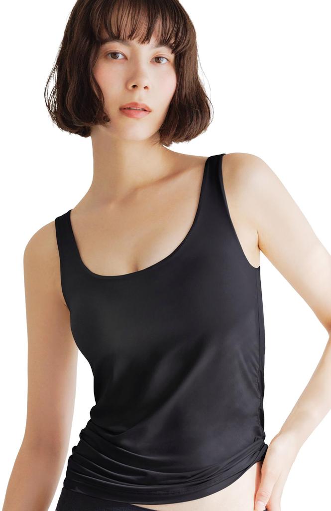 Bambi Water Bra Tank Top with Innerwear Top, Cups, [Patented] Women's Shapewear, (Size L, Black)