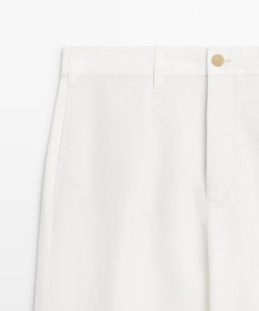Masimodutti Linen Cotton Straight Fit Pants