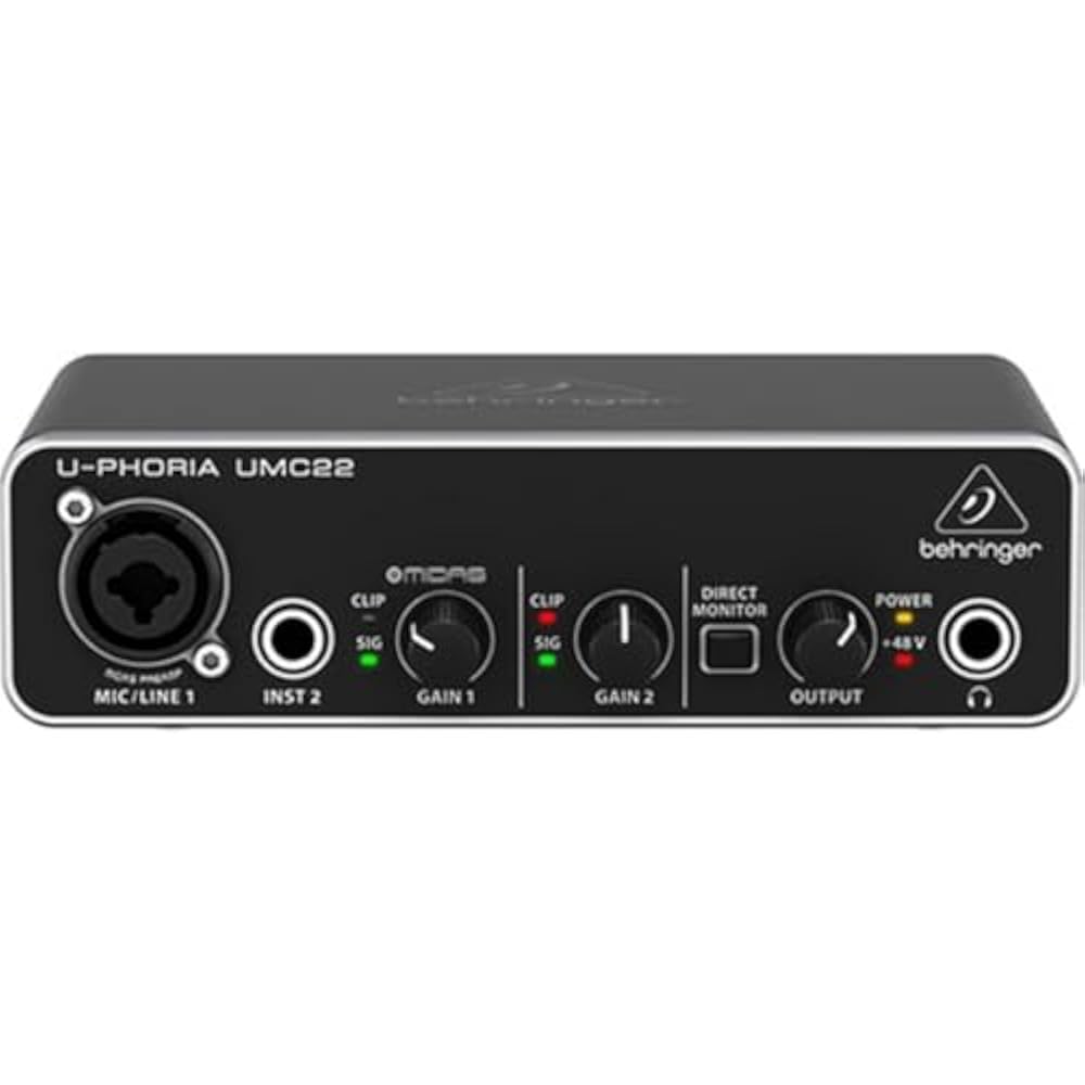 BEHRINGER UMC22 USB Audio Interface with Behringer Microphone Preamp