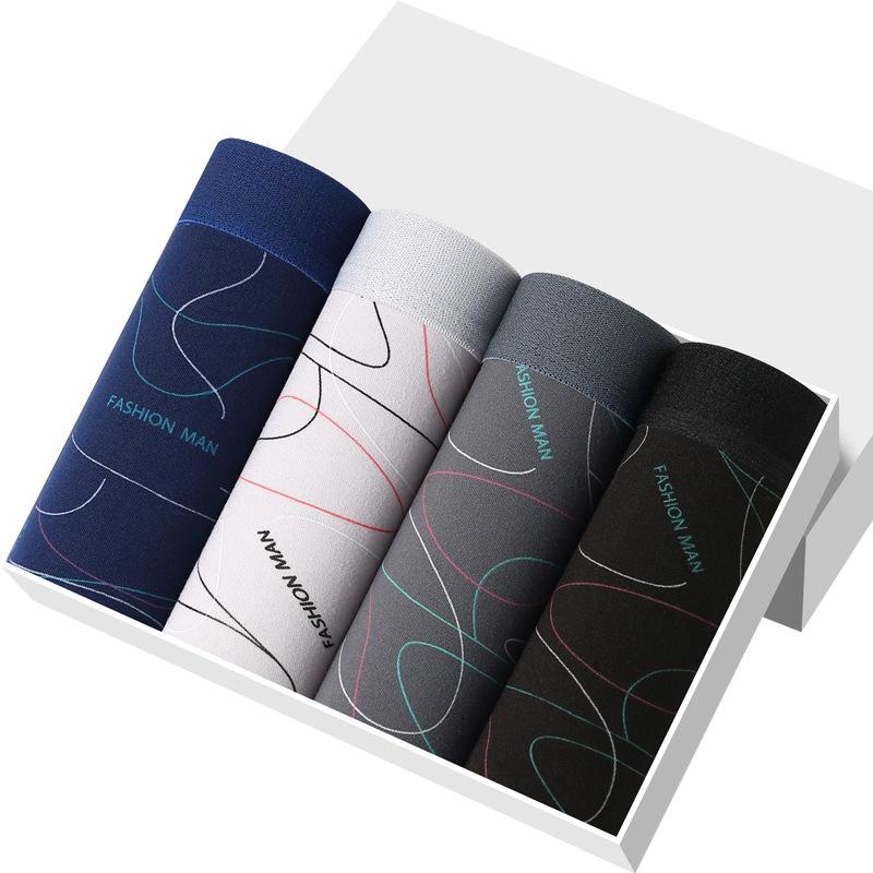Roupa Íntima Masculina Boxers Masculinos Boxers de Cintura Média para Jovens Calças de Tamanho Grande para Meninos Shorts