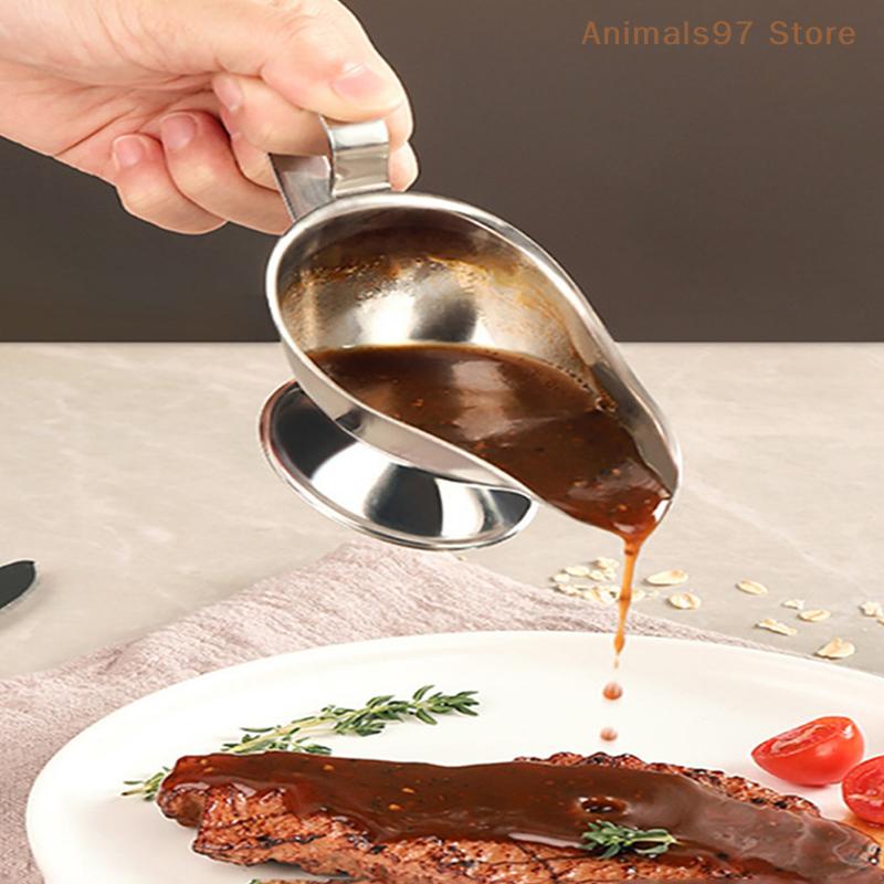 304 Stainless Steel Sauce Boat Steak Black Pepper Sauce Tableware Sauce Boat Tomato Juice Container Kitchen Restaurant Bar Tool