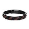 Minimalist Hand Woven Multi- Leather Bracelet Men Black Stainless Steel Magnet Buckle Jewelry Homme Pulseras