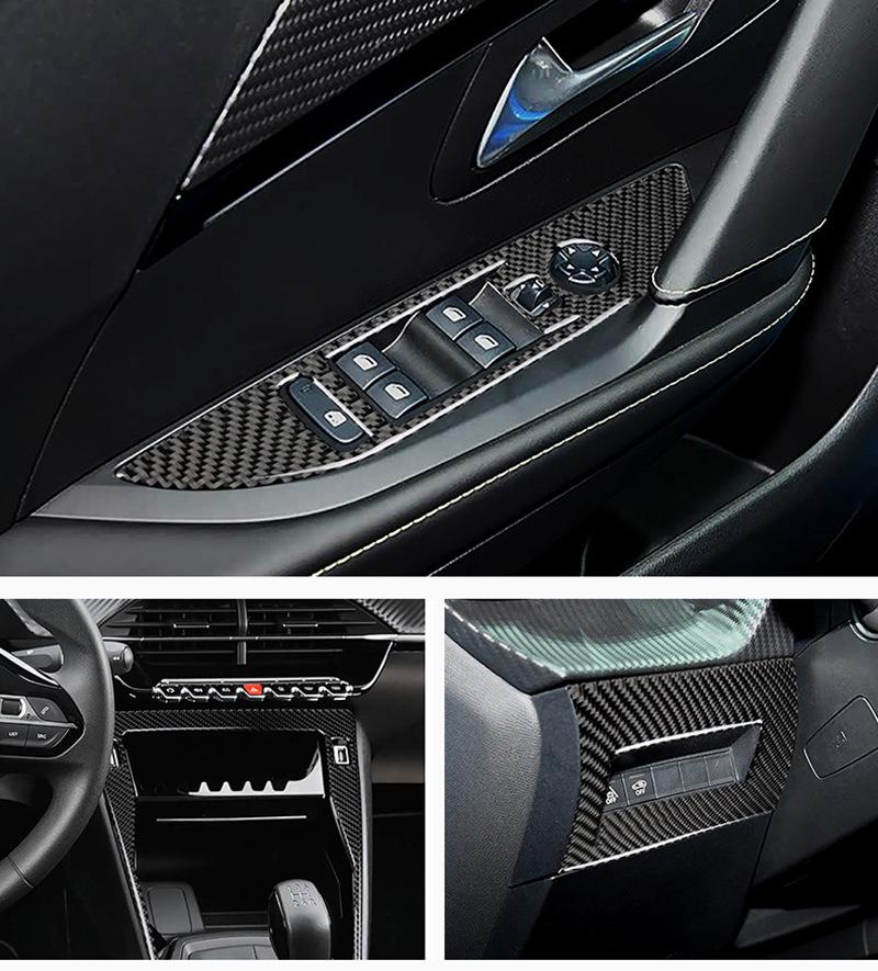 Peugeot 208 Interior Real Carbon Fiber Epoxy Resin Modification Kit Sticker