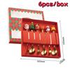 4/6Pcs Christmas Fork And Spoon Set,Stainless Steel Creative Tableware,Coffee Tea Dessert Forks And Spoons Gift Set