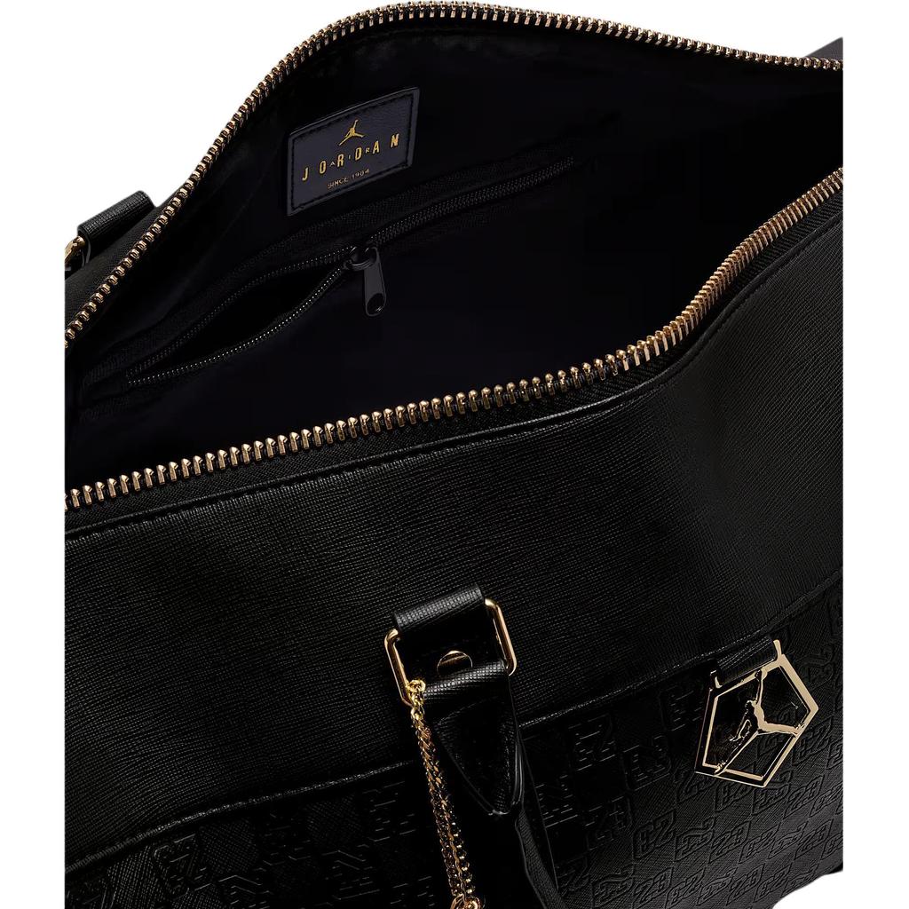 Jordan Core Monogram Digital Embossed Pattern Synthetic Leather Travel Bag Unisex Travel Bag Black IZ8154-010