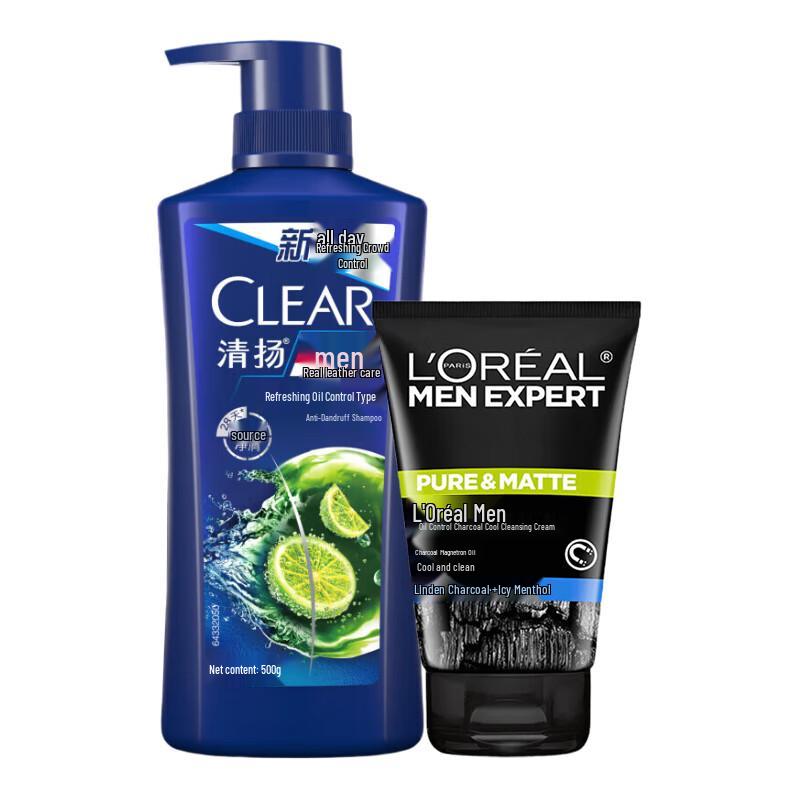 

Clear Oil Control Shampoo & L Oreal Men s Cleanser Bundle