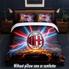 AC Milan Design Bed Bedding Set 1 Duvet Cover + 2 Pillowcases Soft Breathable Household Bed Linens